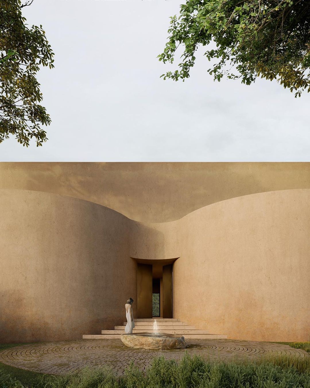 sculpture of plants and flowers