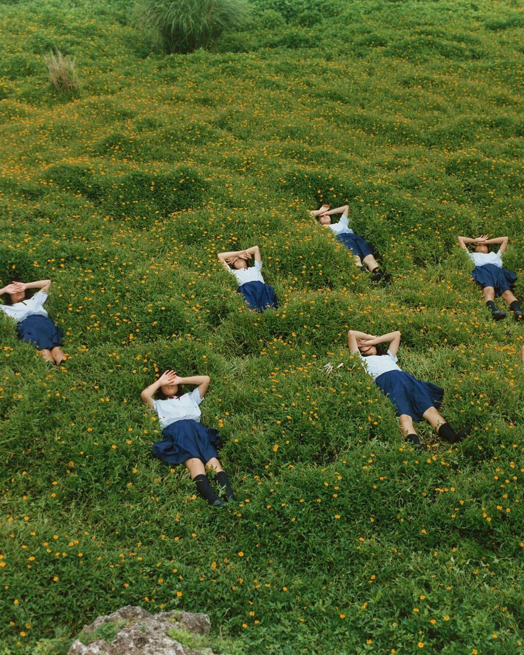 abstract sculpture with flower in vase