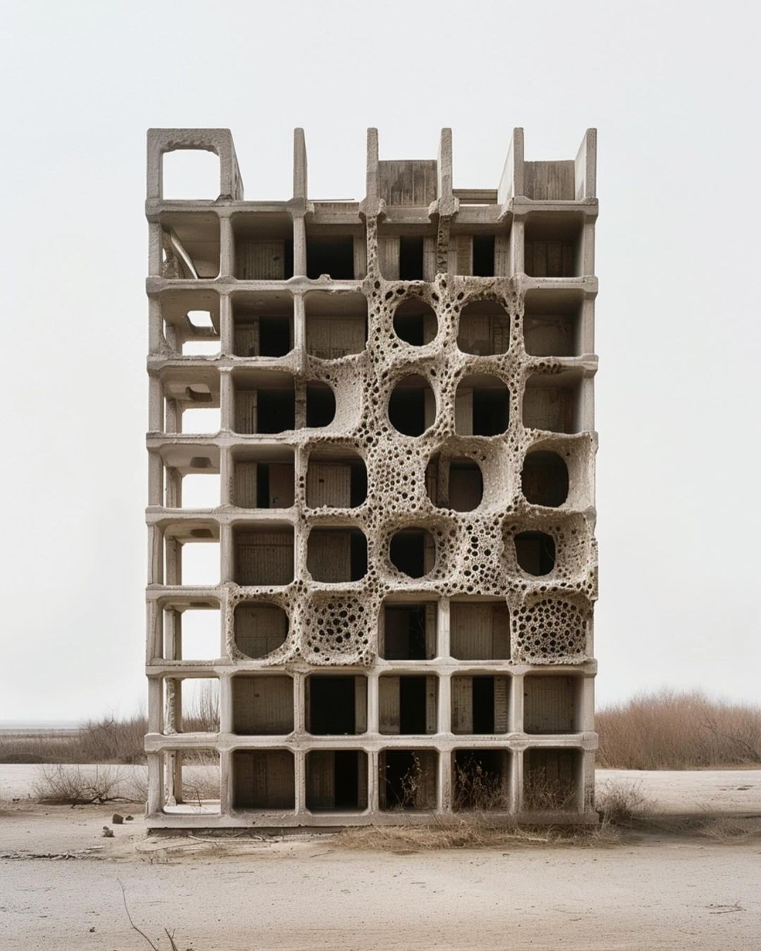 abstract sculpture with flower in vase